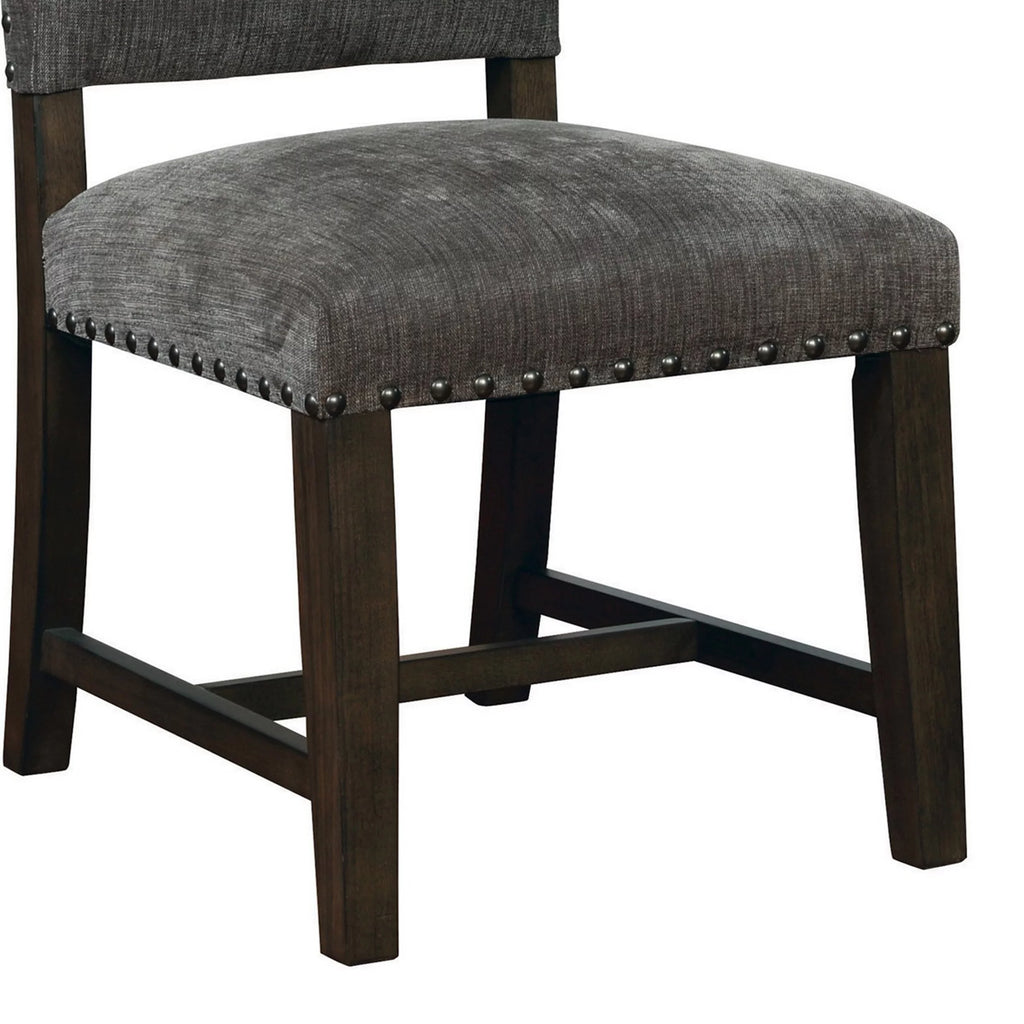 21 Inch Gray Vegan Faux Leather Dining Chair Set of 2 S26823