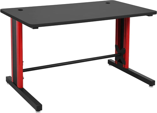 25" X 58" Black and Red Computer Desk W663296