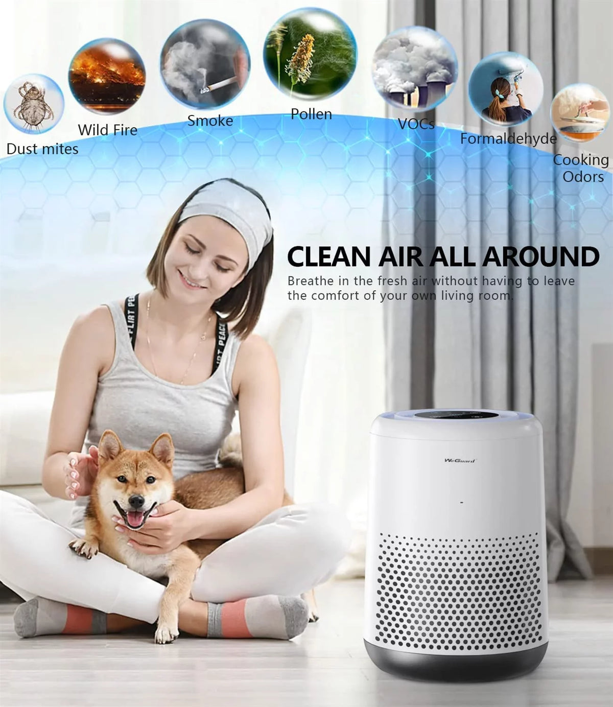 H13 HEPA Air Purifier 430 Sqft Coverage Y11730