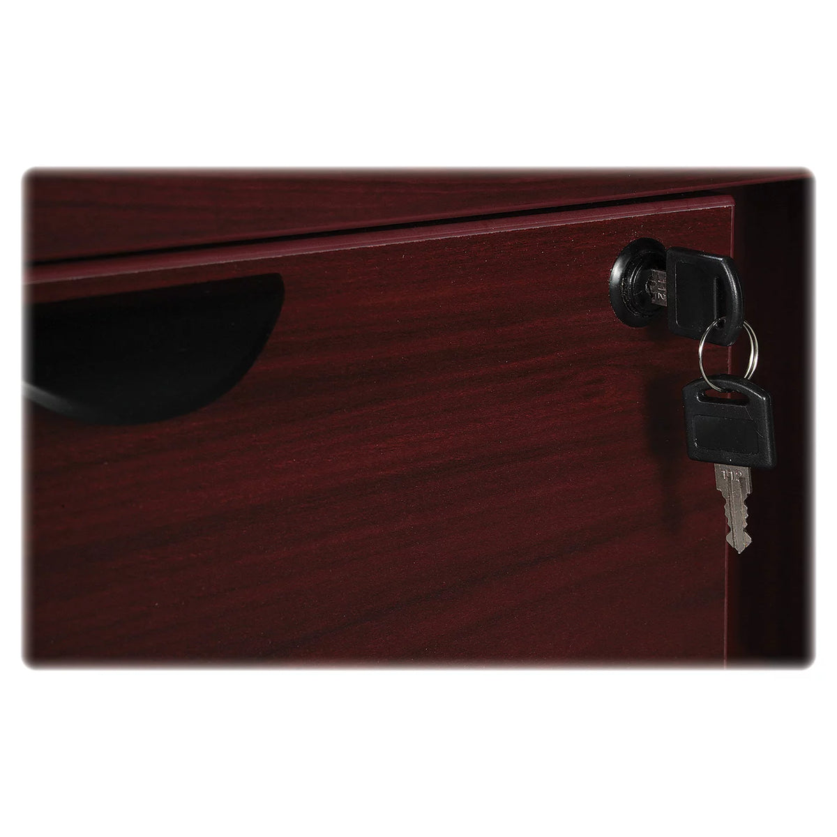 Mahogany Laminate 2 Drawer Double-Pedestal Credenza G487