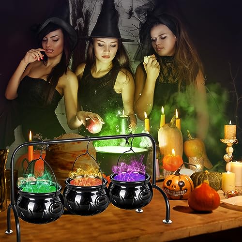 3 Ceramic Witches Cauldron Serving Bowls Set N807